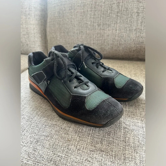 PRADA SPORT MENS Shoes Green Suede US 10 Fits 11 - Picture 3 of 16